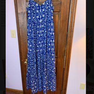 Boho Target Blue patterned maxi dress